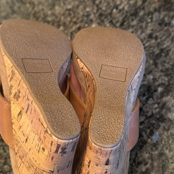 Style & Co chicklet cork wedge coffee sandal NIB 7 M - Picture 9 of 10